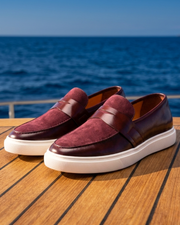 Men's Faux Leather Loafer with Cushioned Insole