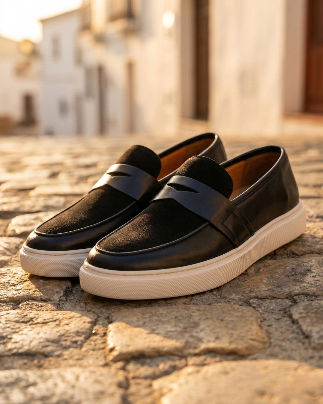 Men's Faux Leather Loafer with Cushioned Insole