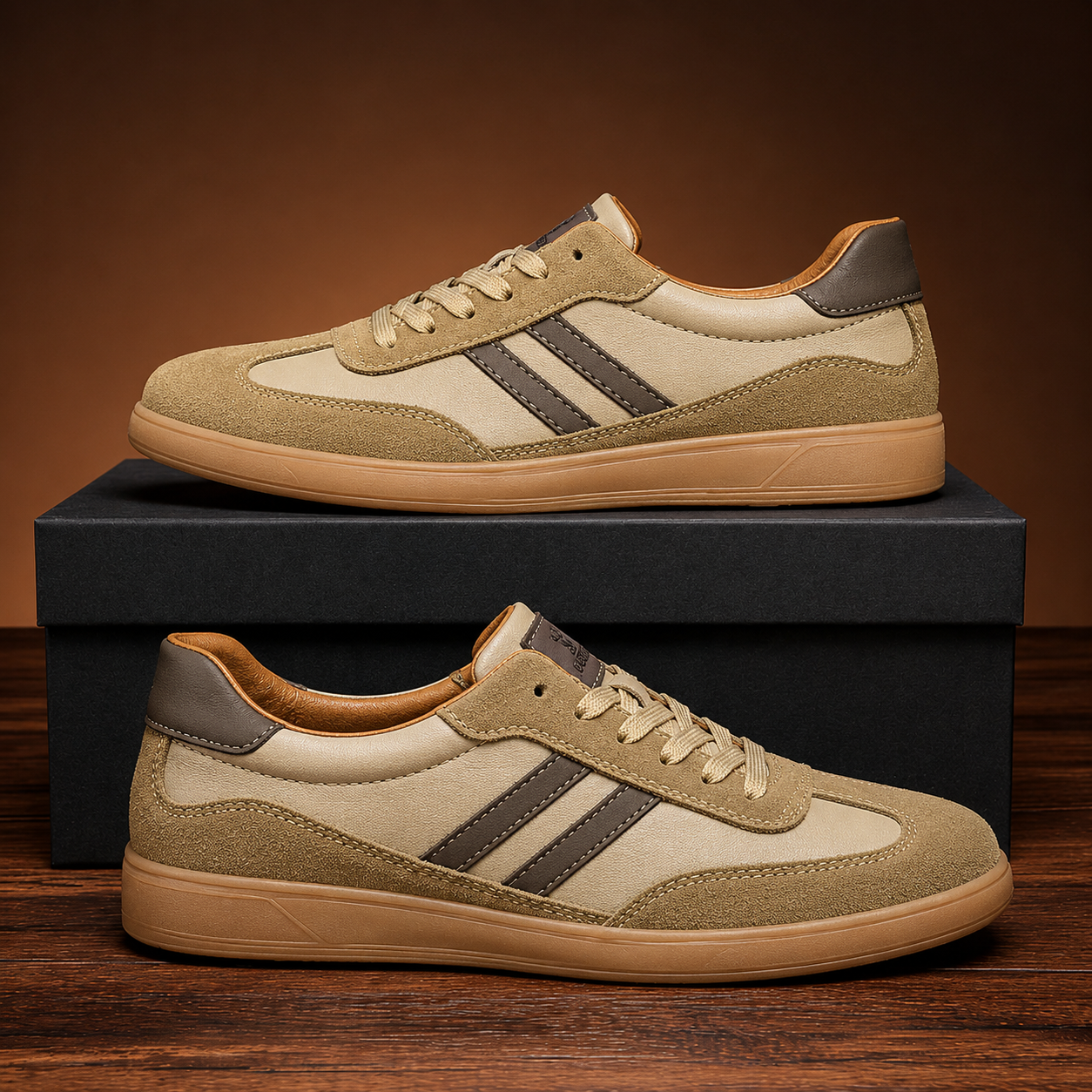 Men's Faux Leather Low-Top Sneaker