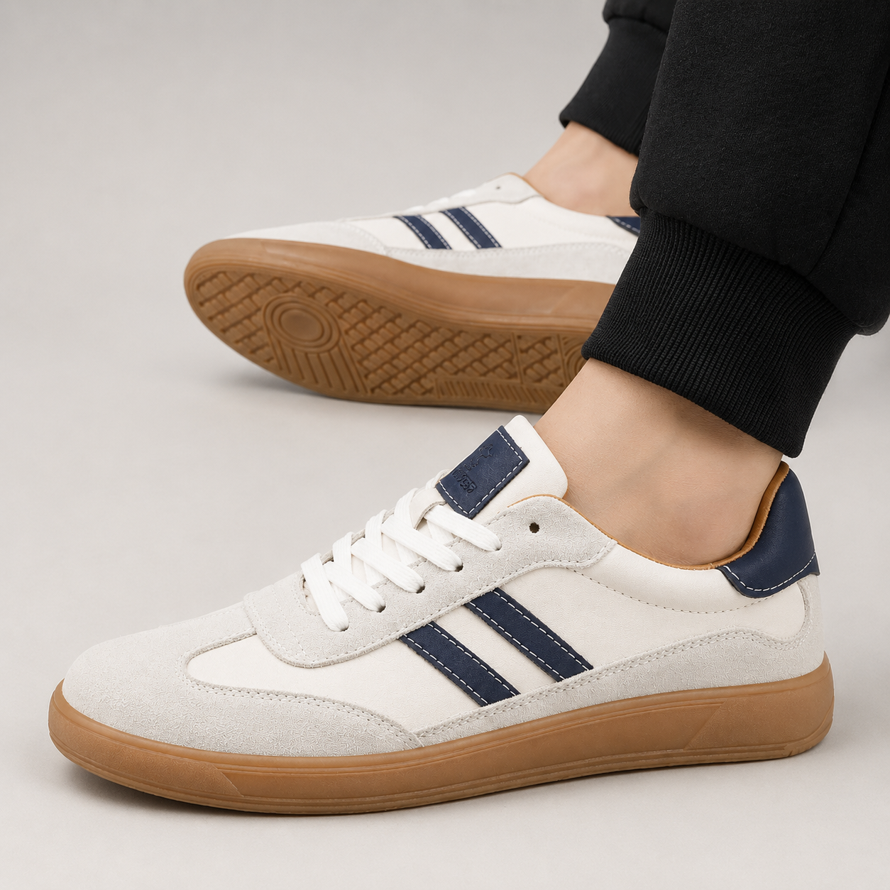 Men's Faux Leather Low-Top Sneaker