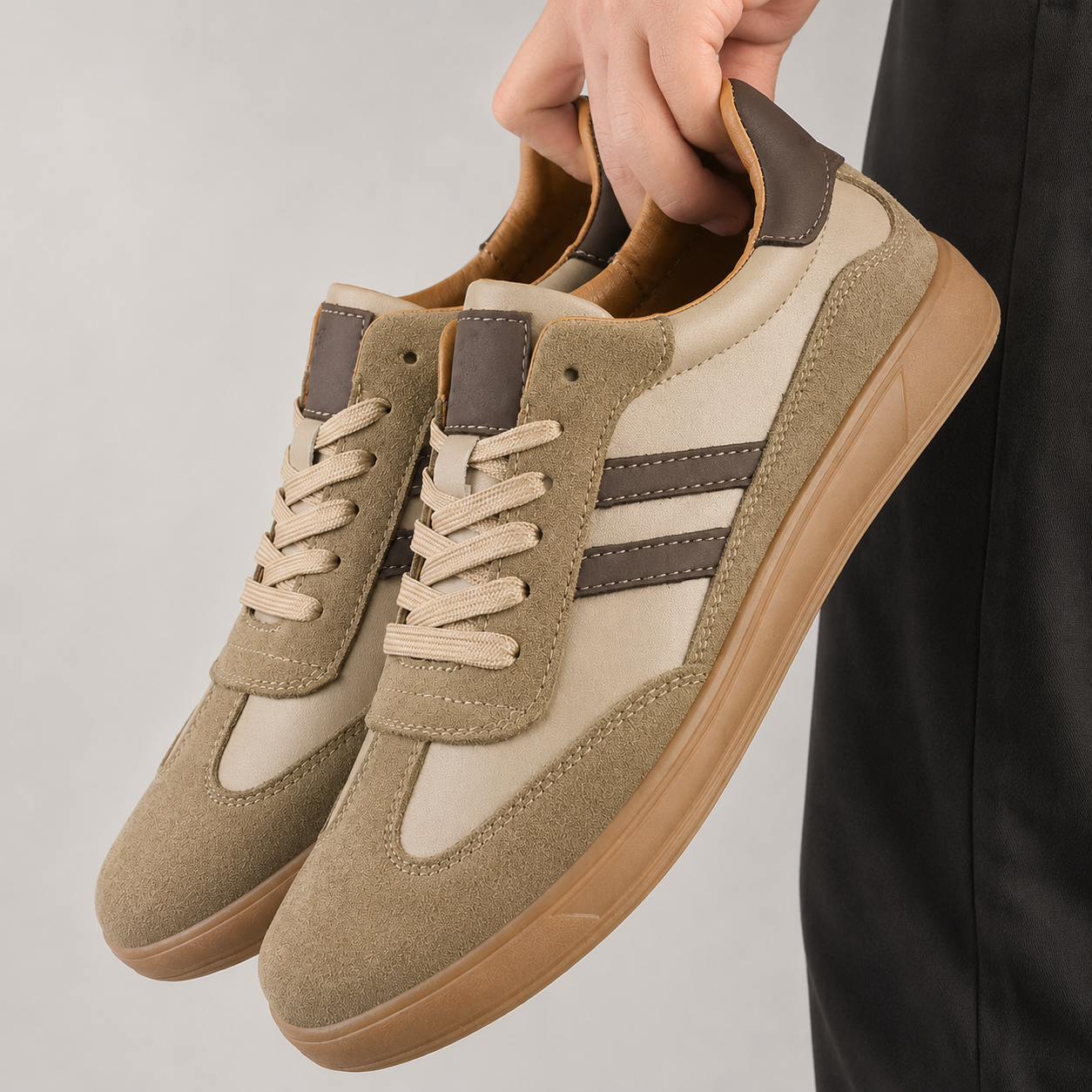 Men's Faux Leather Low-Top Sneaker