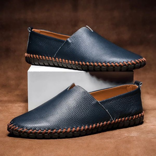 Men's Faux Leather Slip-On Stitched Loafers