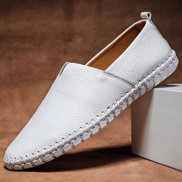 Men's Faux Leather Slip-On Stitched Loafers