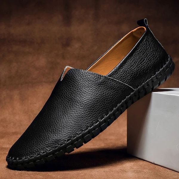 Men's Faux Leather Slip-On Stitched Loafers