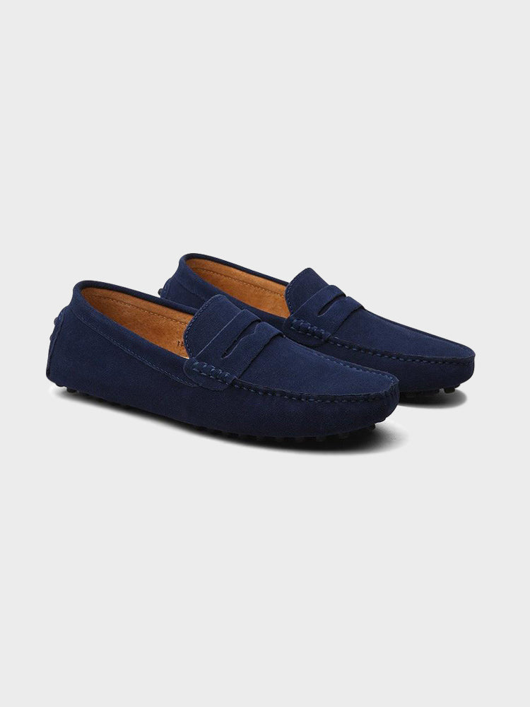 Men's Faux Suede Penny Loafers with Padded Insole