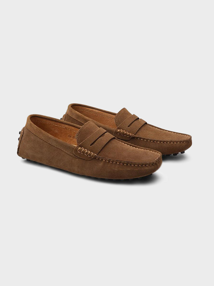 Men's Faux Suede Penny Loafers with Padded Insole