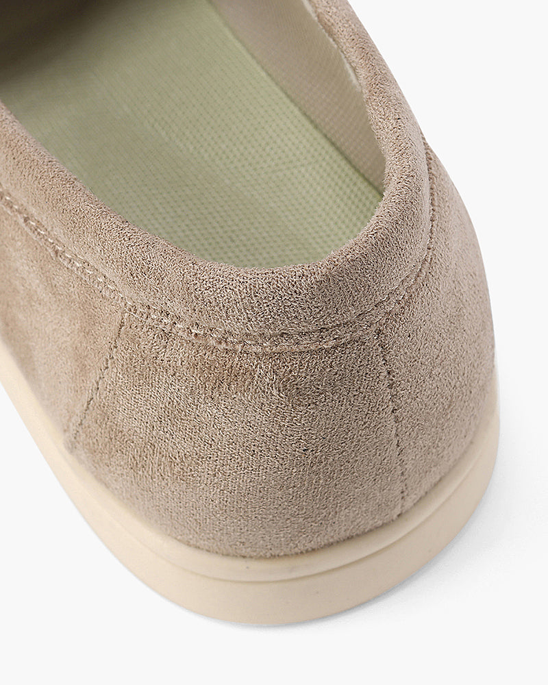 Men's Faux Suede Slip-On Loafers with Contrast White Sole