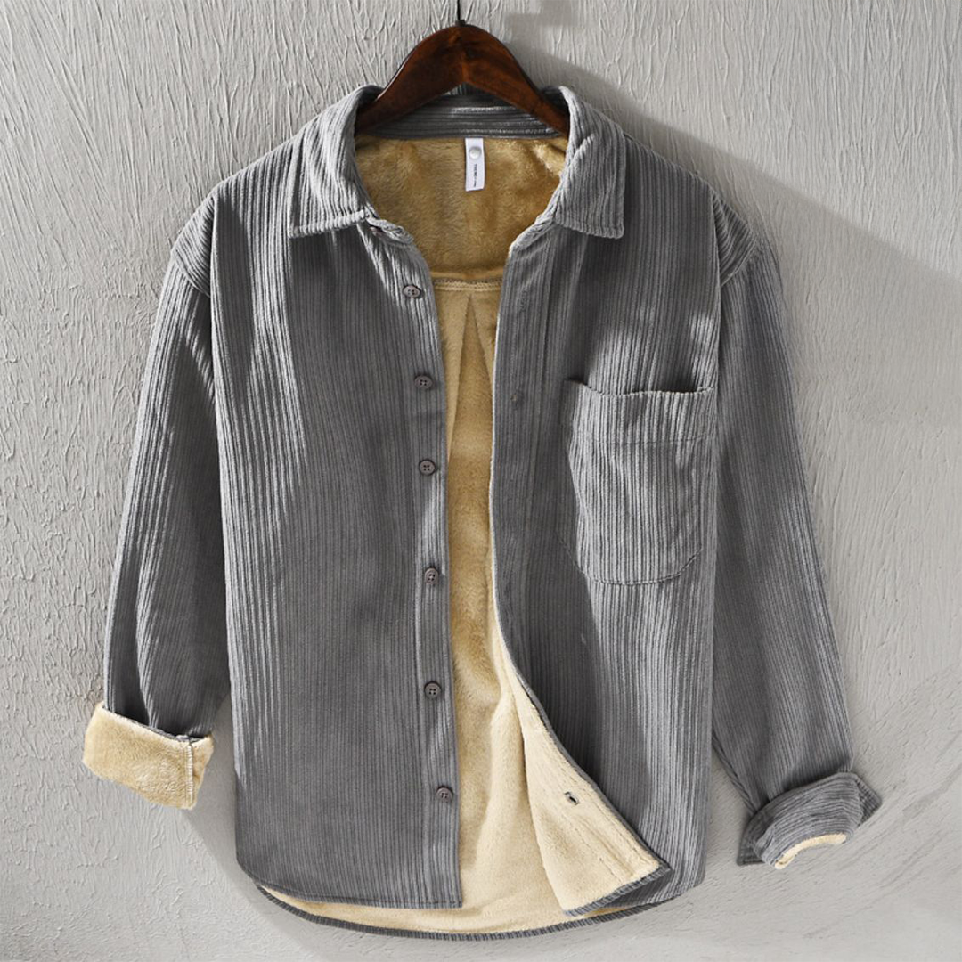 Men's Fleece-Lined Corduroy Overshirt