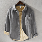 Men's Fleece-Lined Corduroy Overshirt