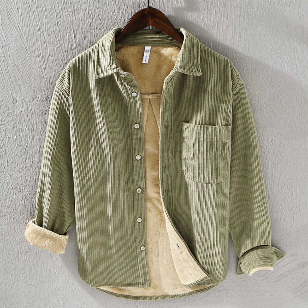 Men's Fleece-Lined Corduroy Overshirt