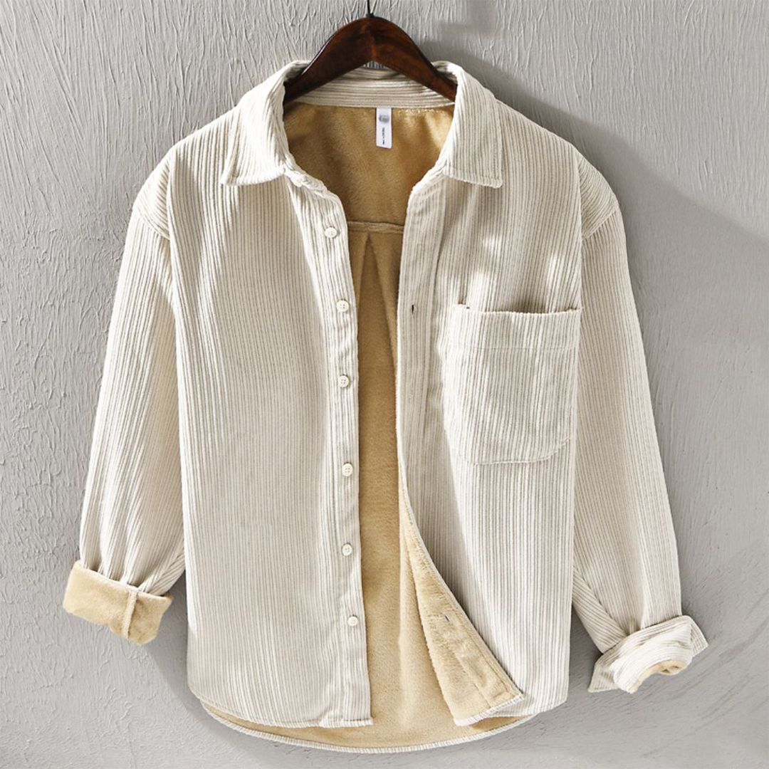 Men's Fleece-Lined Corduroy Overshirt