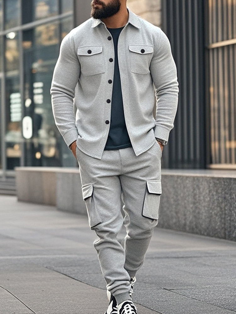 Men's Fleece Lined Cargo 2-Piece Set