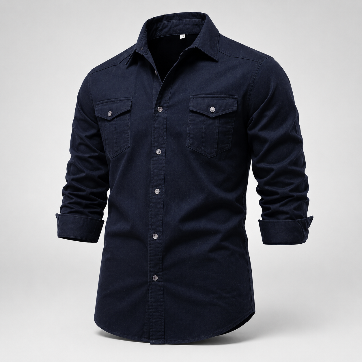 Men's Garment-Washed Cotton Button-Down Shirt