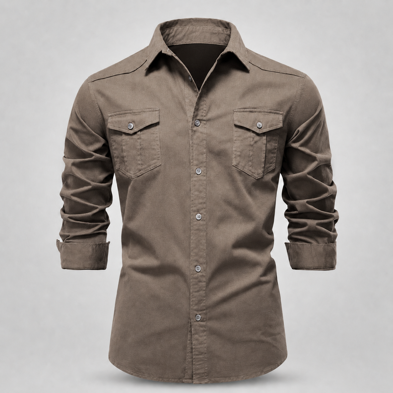 Men's Garment-Washed Cotton Button-Down Shirt
