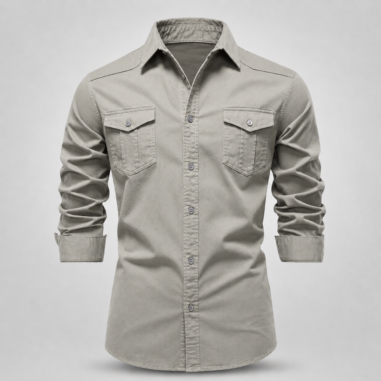 Men's Garment-Washed Cotton Button-Down Shirt
