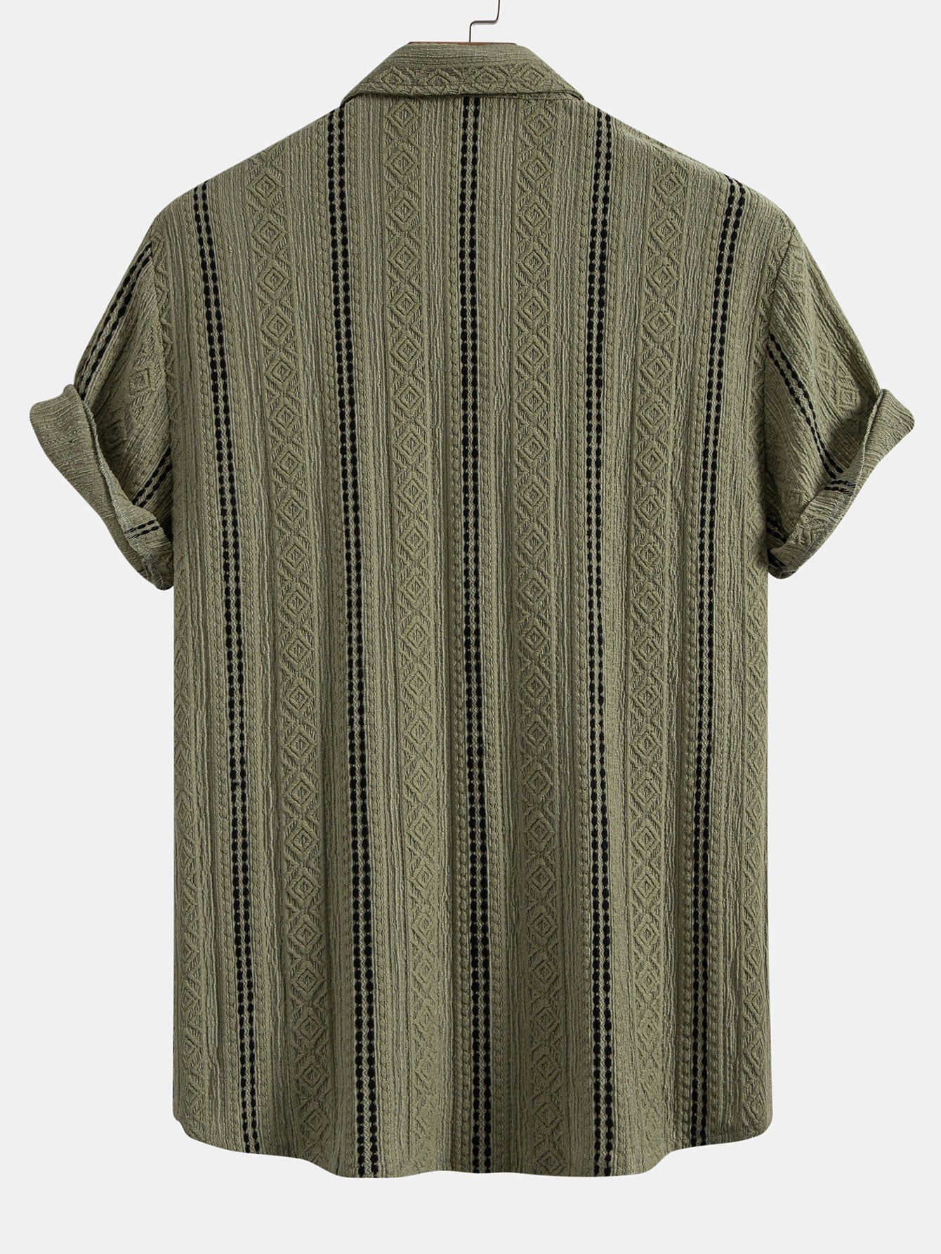 Men's Geometric Striped Jacquard Resort Set