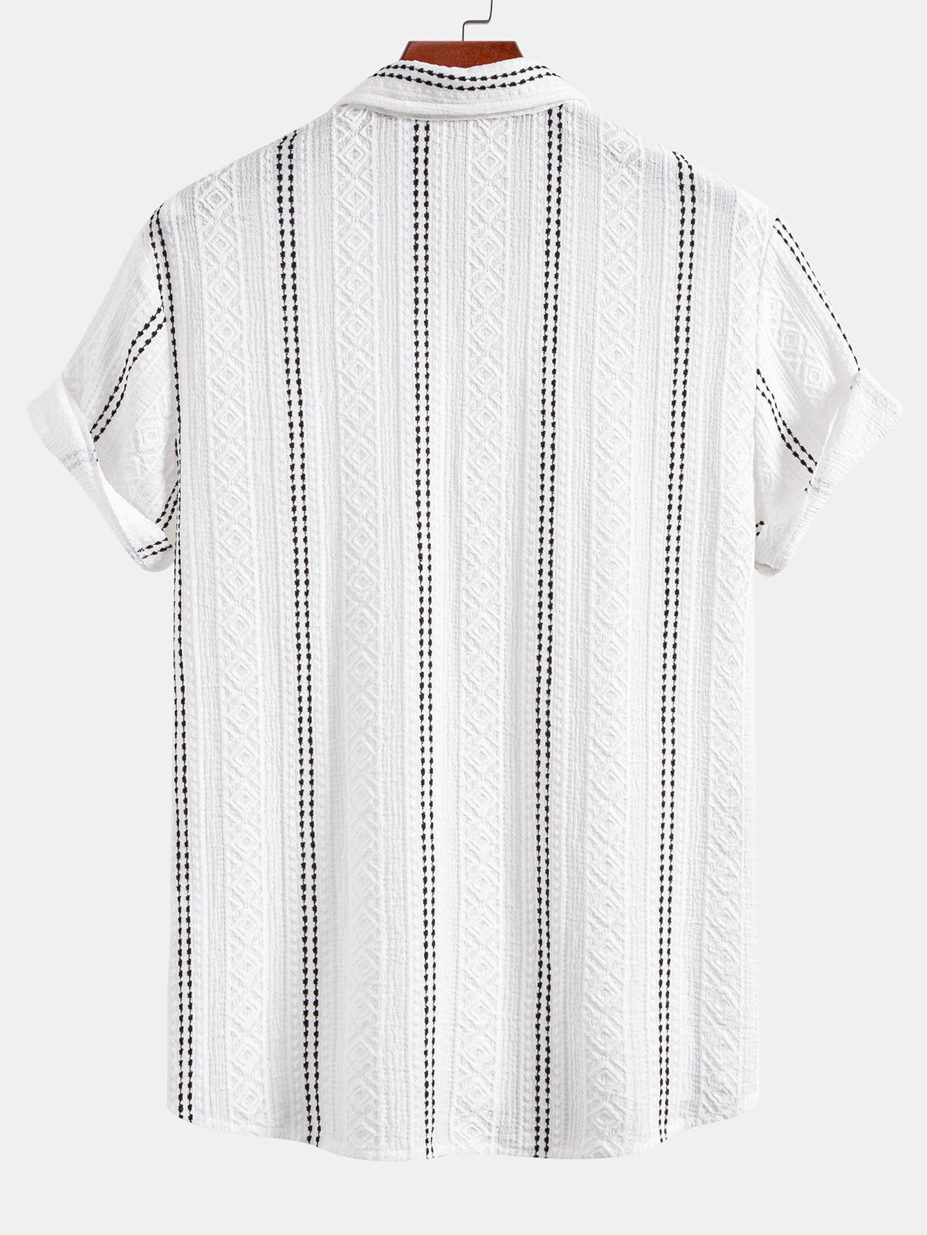 Men's Geometric Striped Jacquard Resort Set