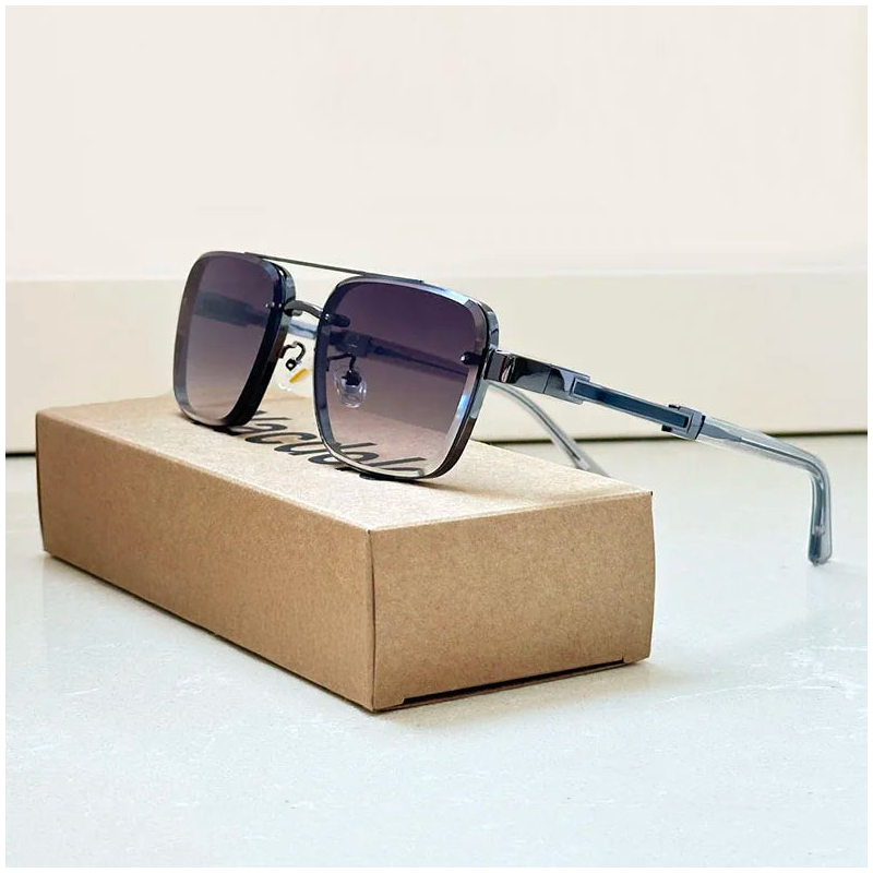Men's Gold Titanium Retro Sunglasses