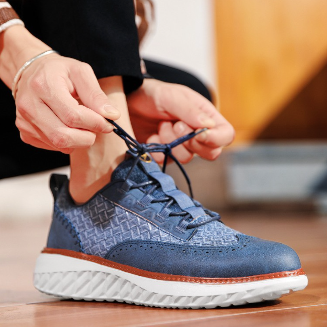 Men's Hand-Stitched Hybrid Casual Sneakers