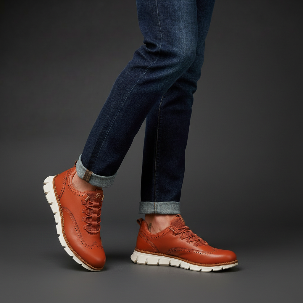 Men's Hybrid Wingtip Sneaker with Cushioned Footbed