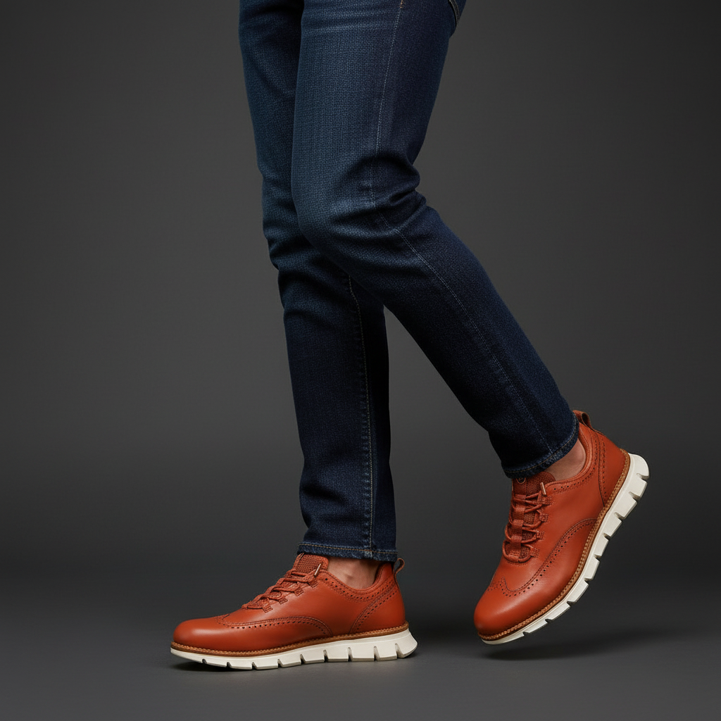 Men's Hybrid Wingtip Sneaker with Cushioned Footbed