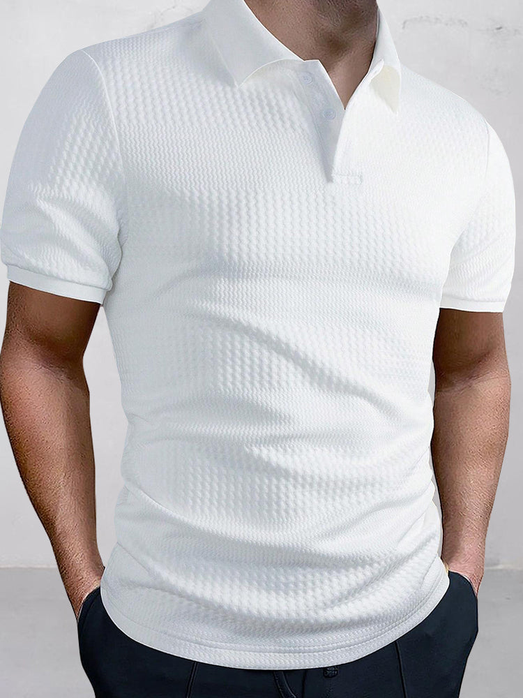 Men's Jacquard Textured Polo Shirt