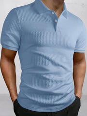 Men's Jacquard Textured Polo Shirt
