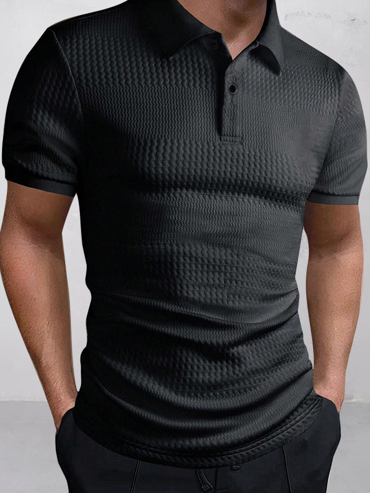 Men's Jacquard Textured Polo Shirt