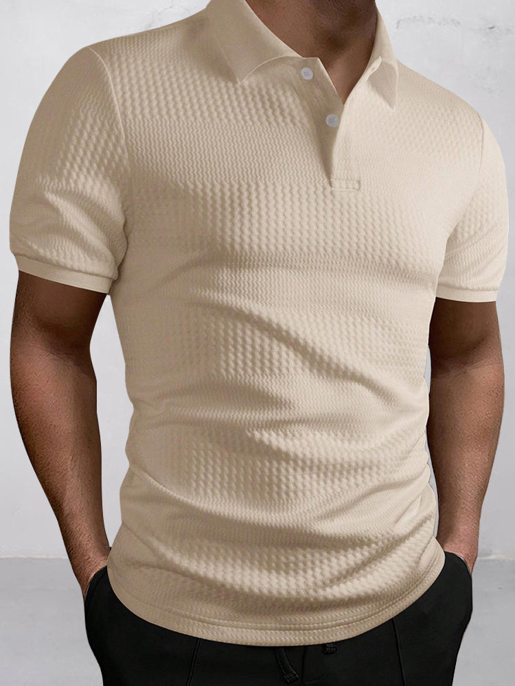 Men's Jacquard Textured Polo Shirt