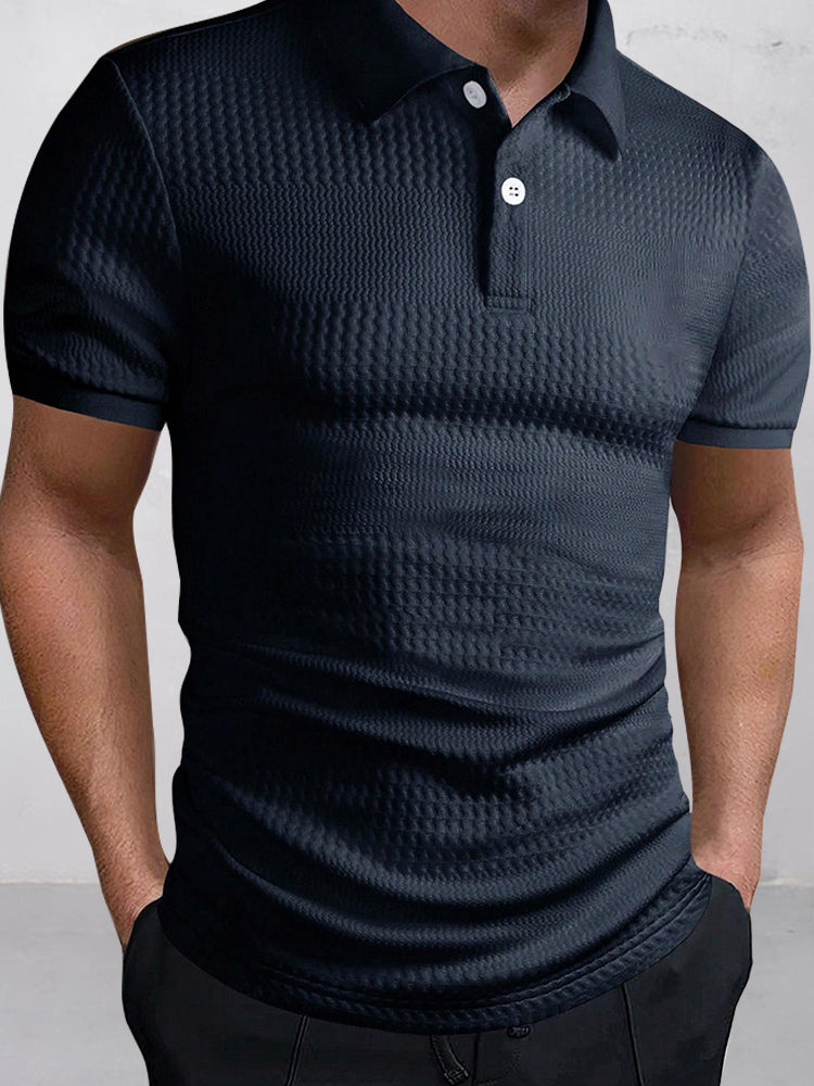Men's Jacquard Textured Polo Shirt