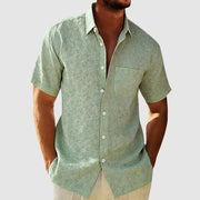 Men's Jacquard Textured Short Sleeve Casual Shirt