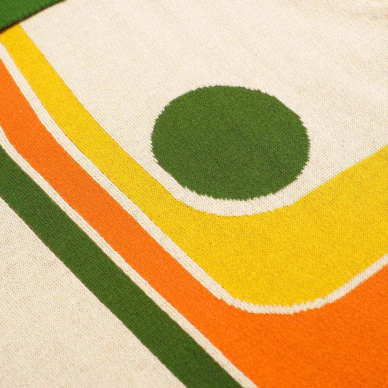 Men's Knit Polo Shirt with 70s Geometric Graphic