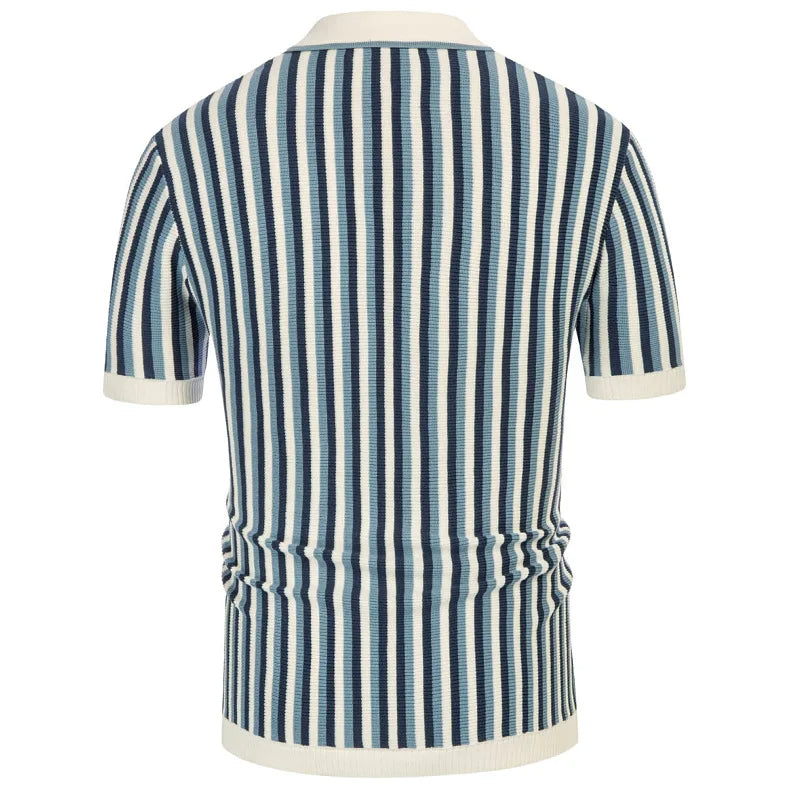 Men's Knit Stripe Polo Shirt