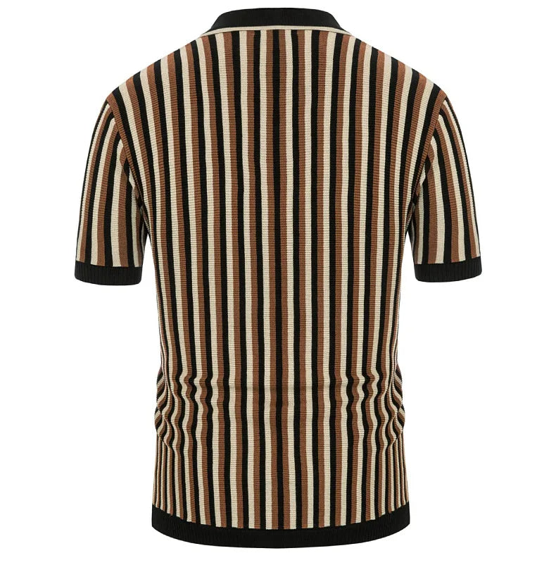Men's Knit Stripe Polo Shirt