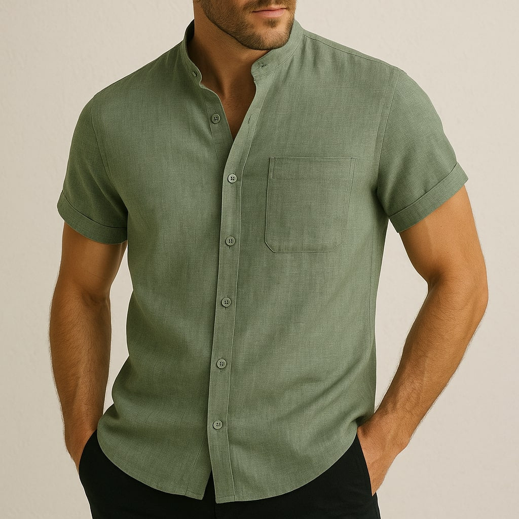 Men's Lightweight Breathable Linen Button-Down Shirt