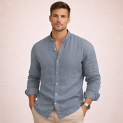 Men's Lightweight Breathable Linen Button-Down Shirt