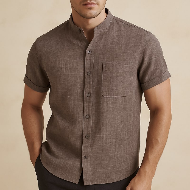 Men's Lightweight Breathable Linen Button-Down Shirt