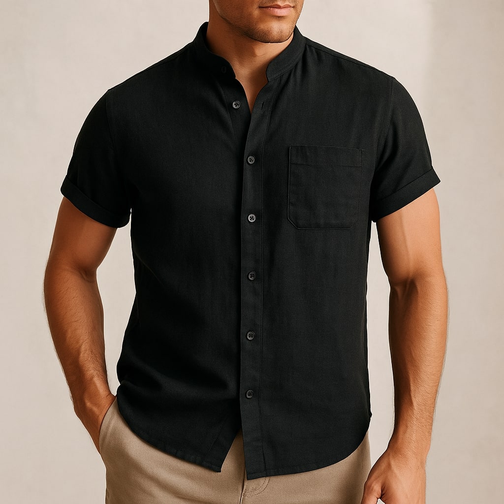 Men's Lightweight Breathable Linen Button-Down Shirt