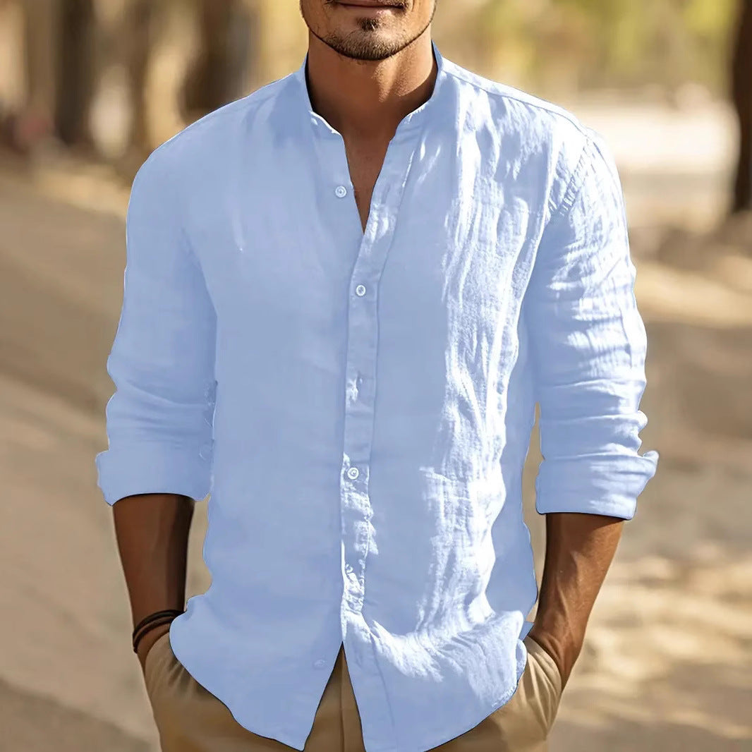 Men's Lightweight Breathable Linen Button-Down Shirt