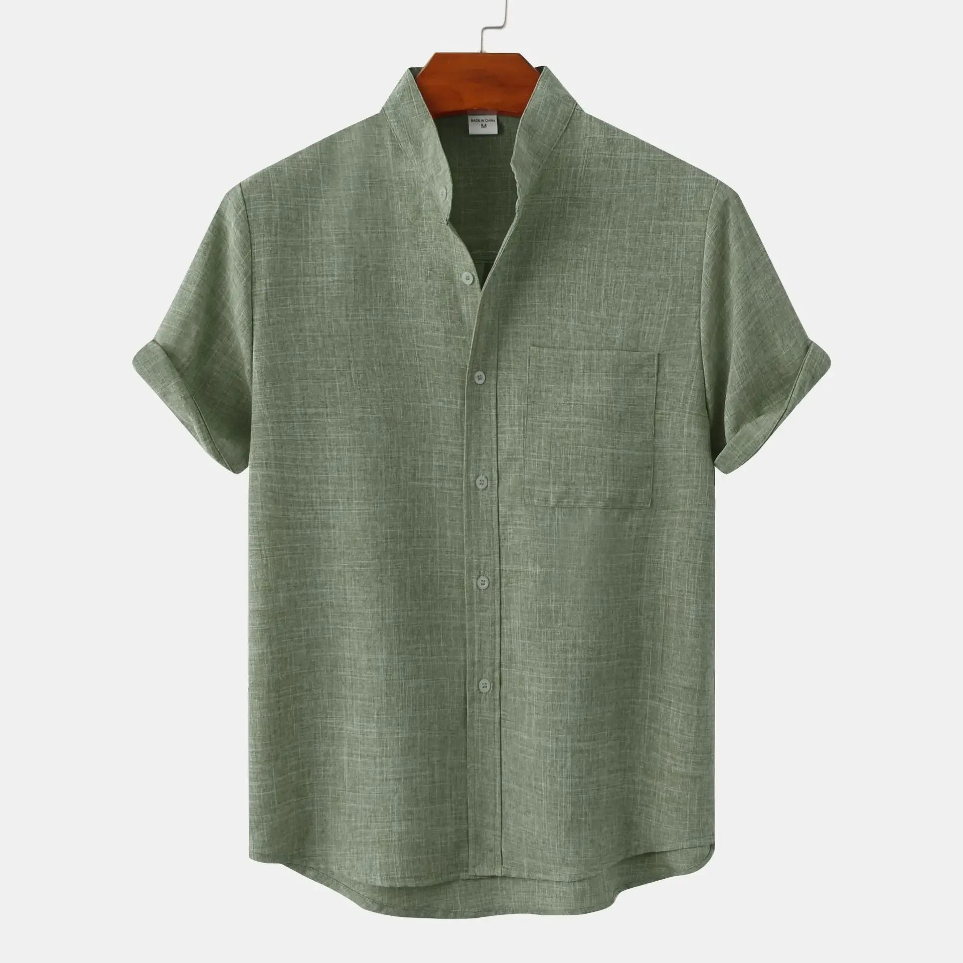 Men's Lightweight Breathable Linen Button-Down Shirt
