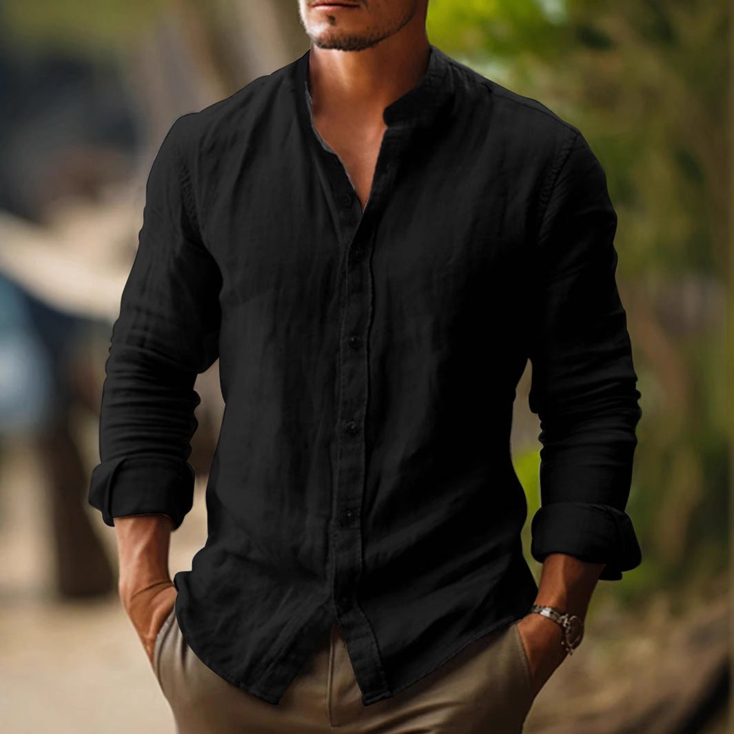 Men's Lightweight Breathable Linen Button-Down Shirt