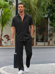 Men's Lightweight Casual Button-Down Shirt Set