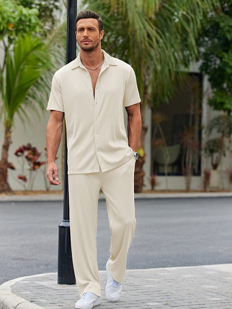 Men's Lightweight Casual Button-Down Shirt Set