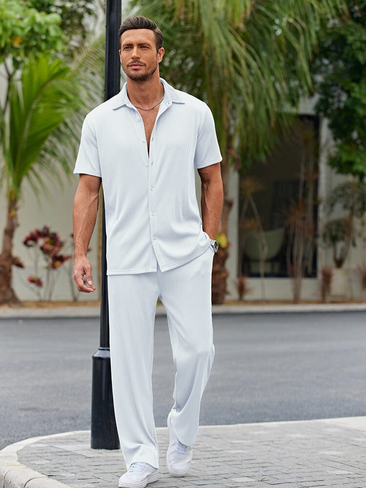 Men's Lightweight Casual Button-Down Shirt Set