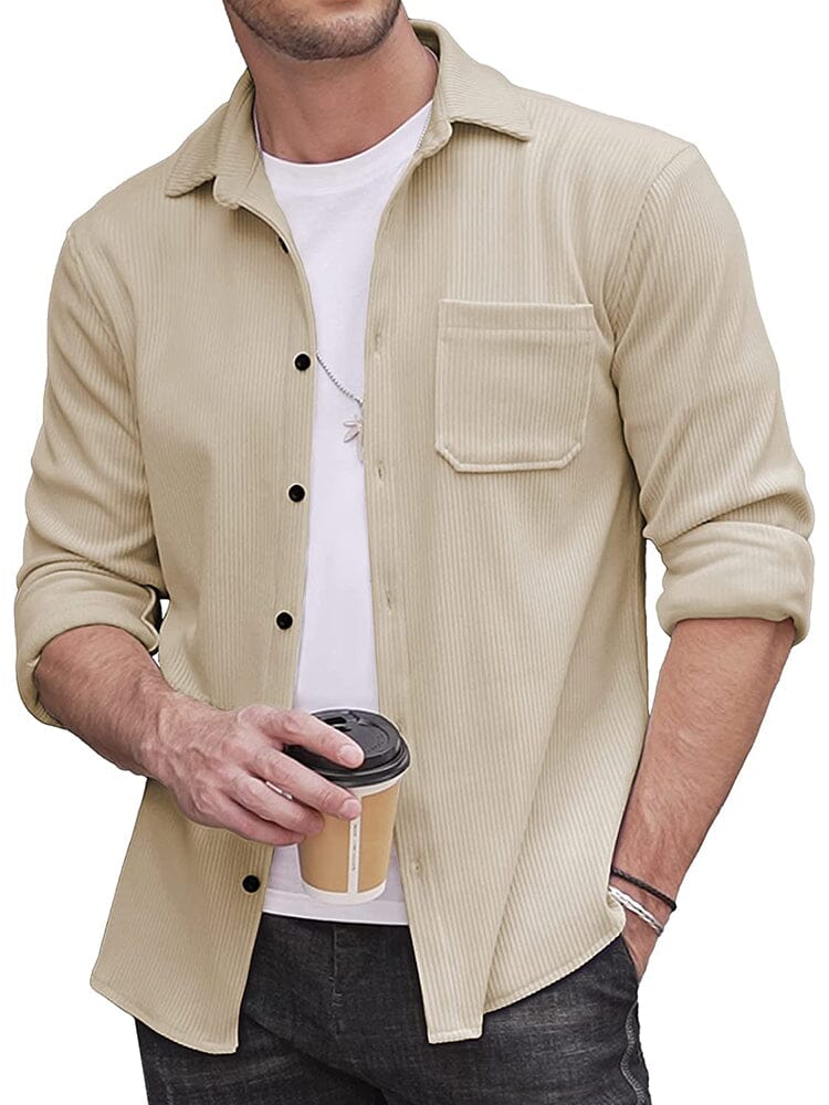 Men's Lightweight Corduroy Button-Down Shirt