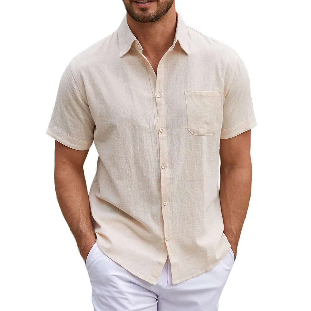 Men's Lightweight Cotton-Blend Short Sleeve Shirt