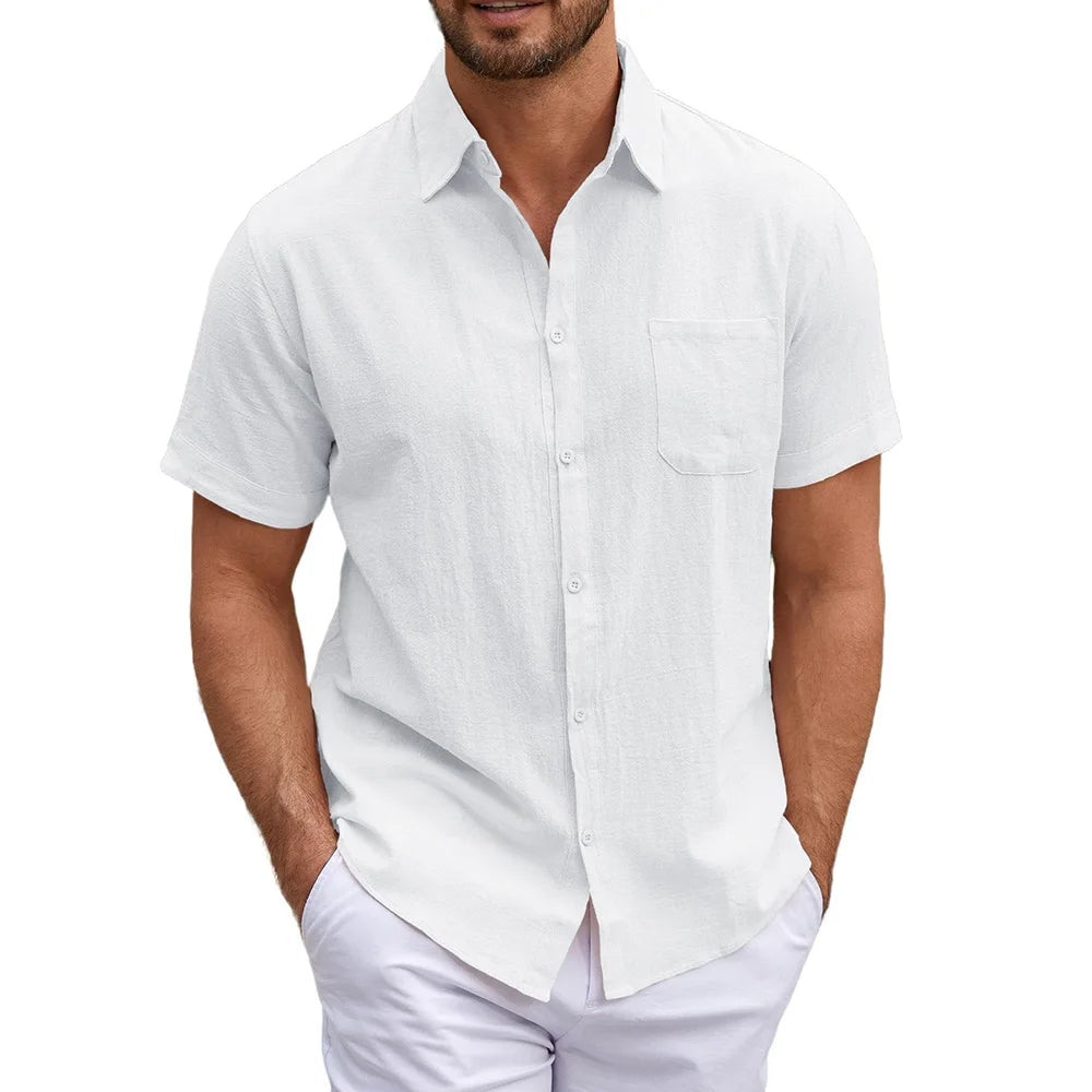 Men's Lightweight Cotton-Blend Short Sleeve Shirt
