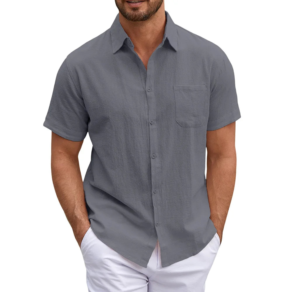 Men's Lightweight Cotton-Blend Short Sleeve Shirt