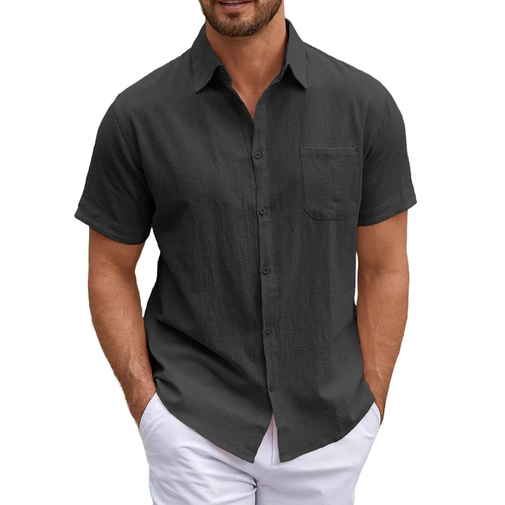 Men's Lightweight Cotton-Blend Short Sleeve Shirt