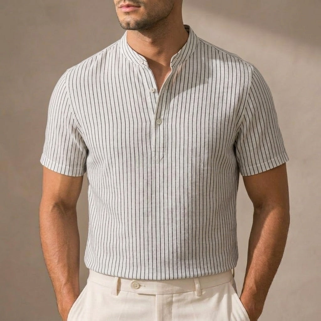 Men's Lightweight Cotton-Linen Button-Down Shirt